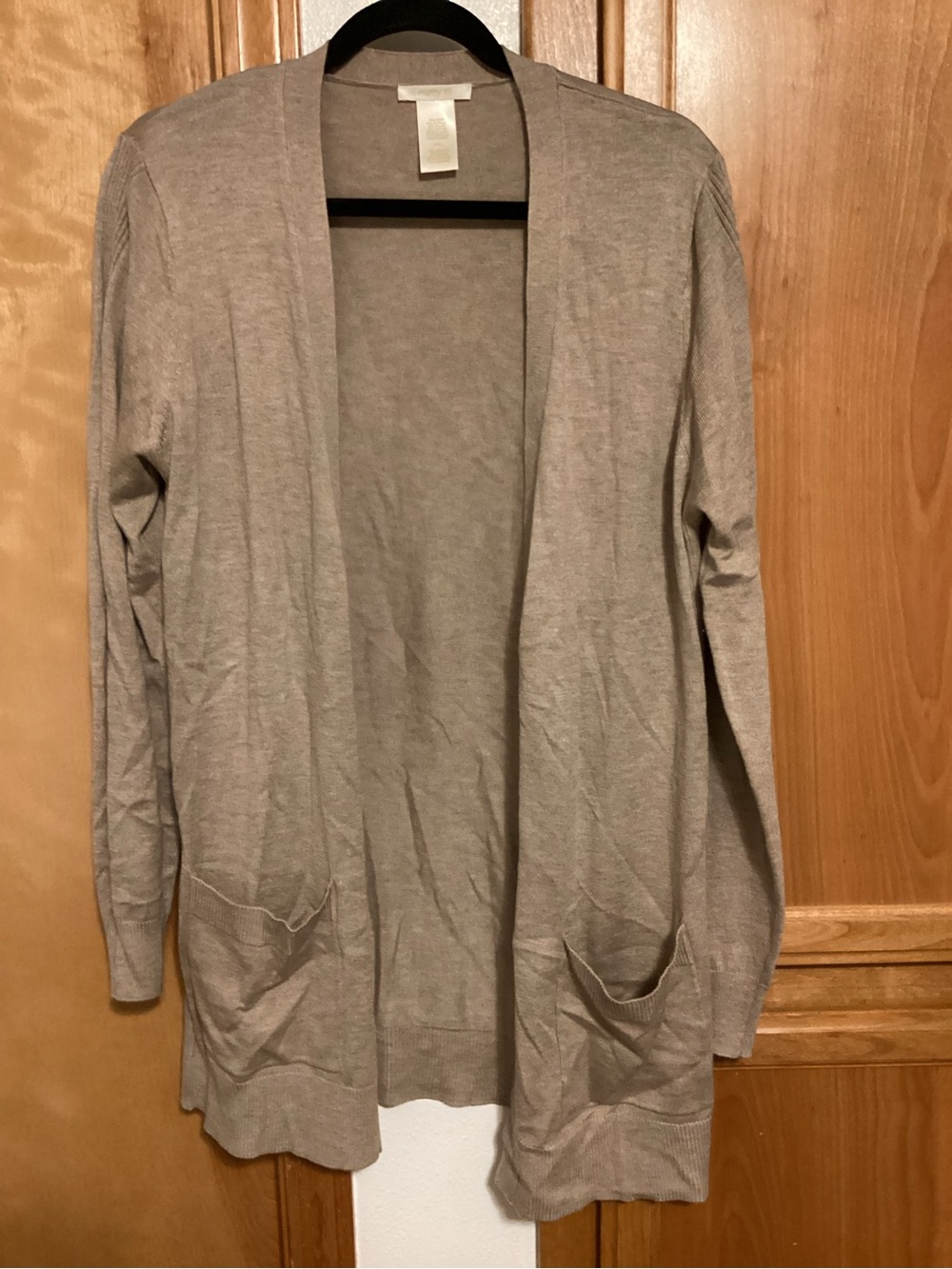 Matty M Taupe Open-Front Women’s Cardigan, NWOT, size large
